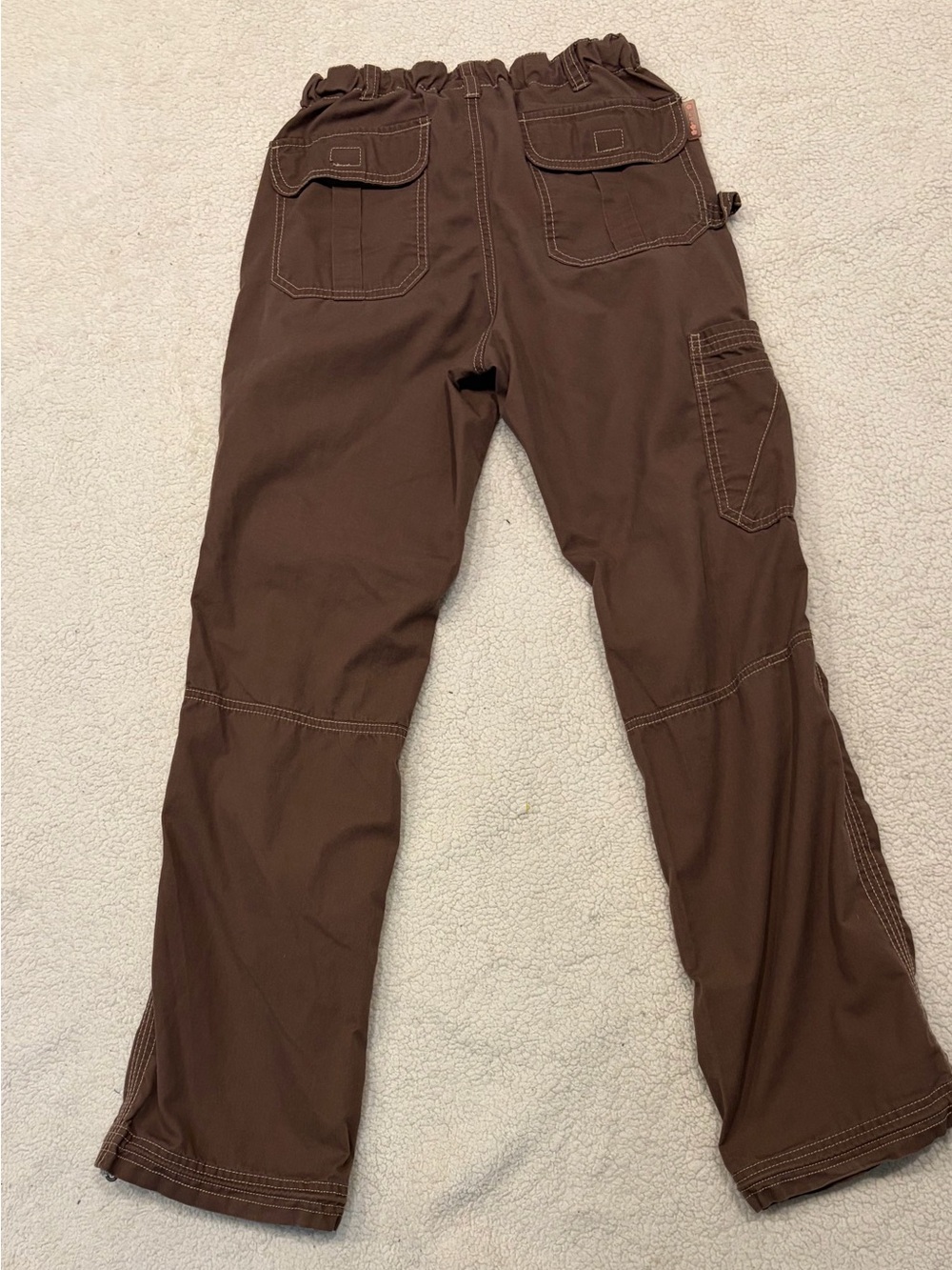 KOI Dark Brown Cargo Utility Scrub Pants (Women's XS) - Picture 4 of 5